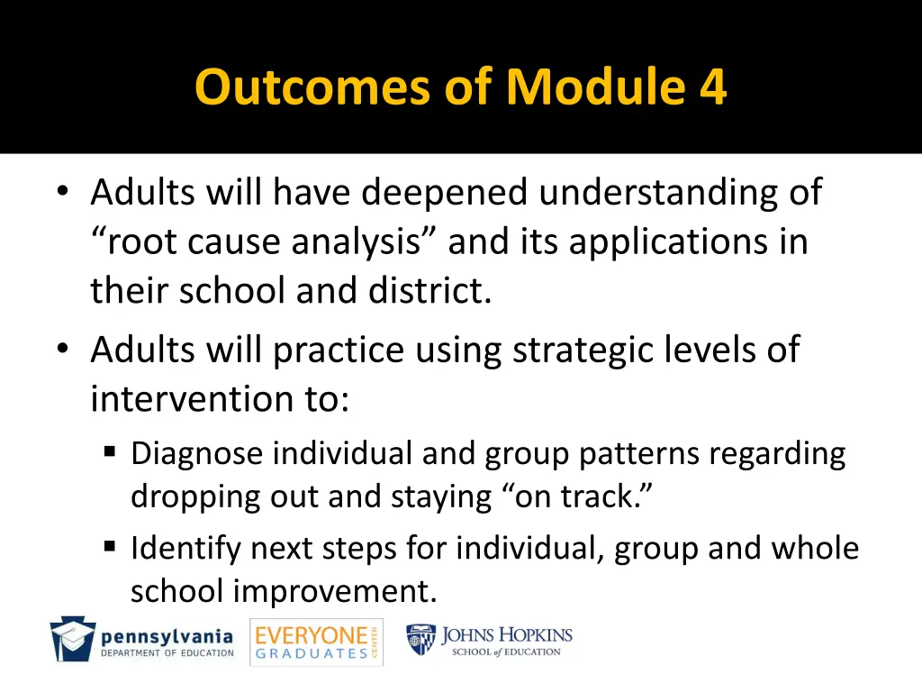 outcomes of module 4