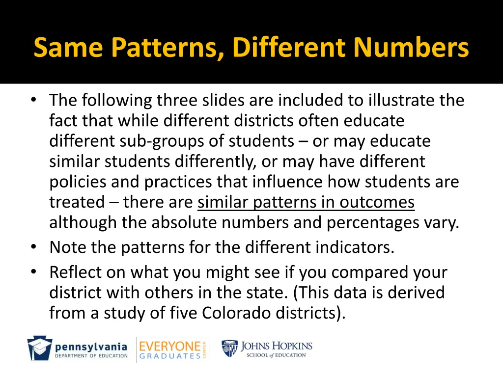 same patterns different numbers