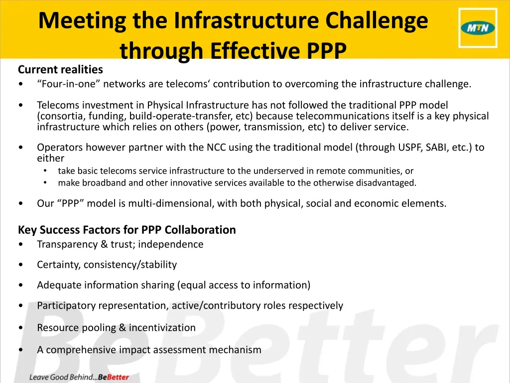 meeting the infrastructure challenge through