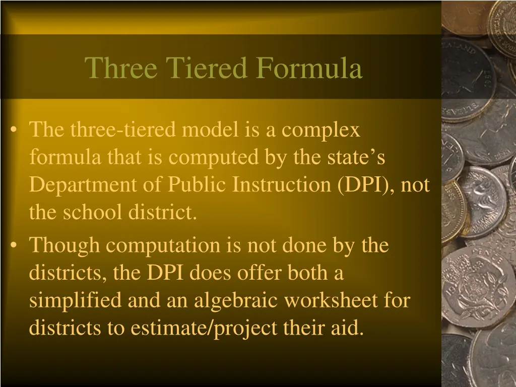 three tiered formula 1