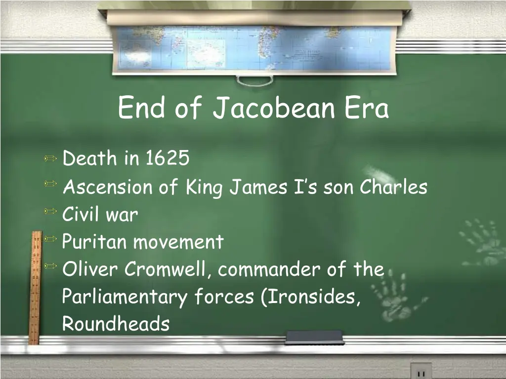 end of jacobean era
