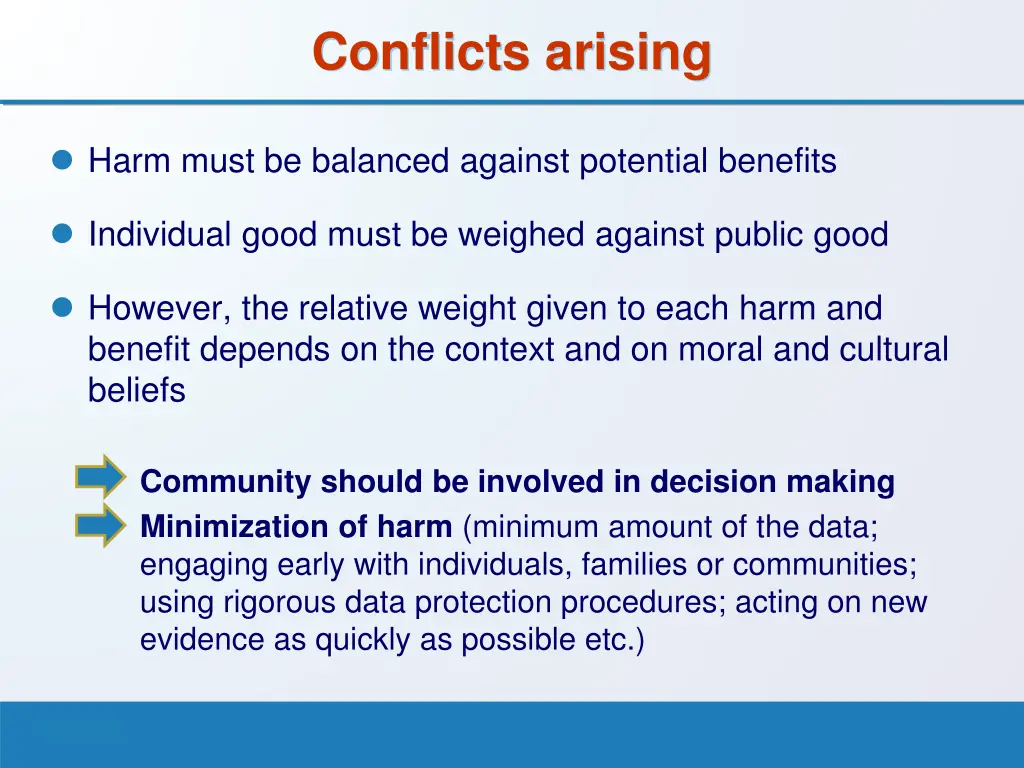 conflicts arising
