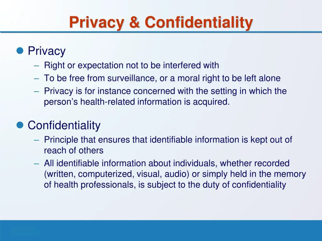 privacy confidentiality