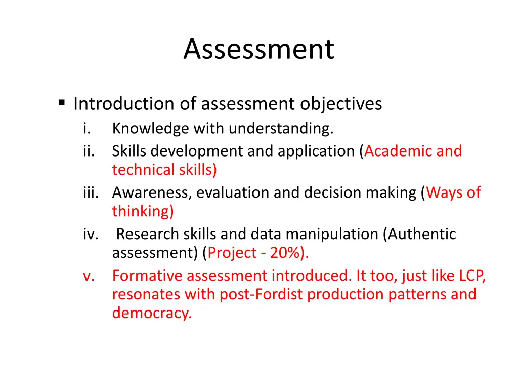 assessment