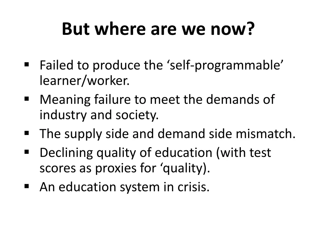 but where are we now