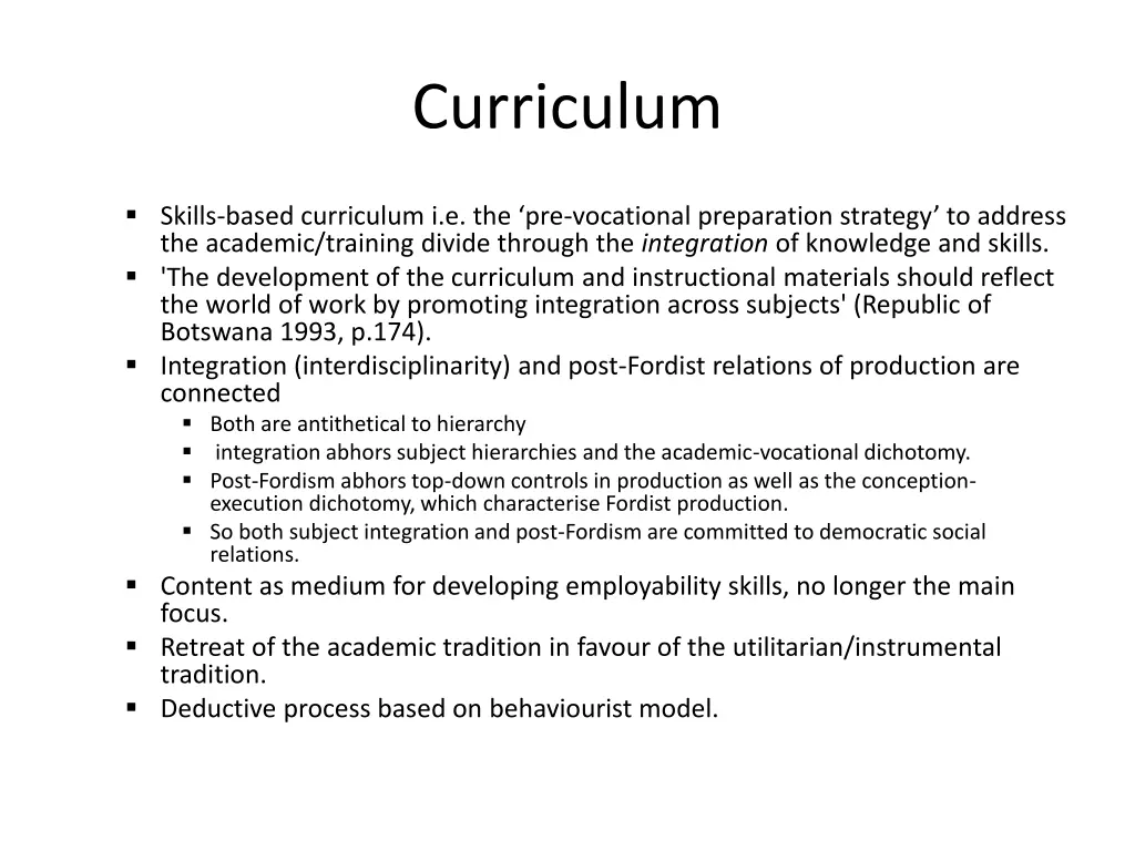 curriculum