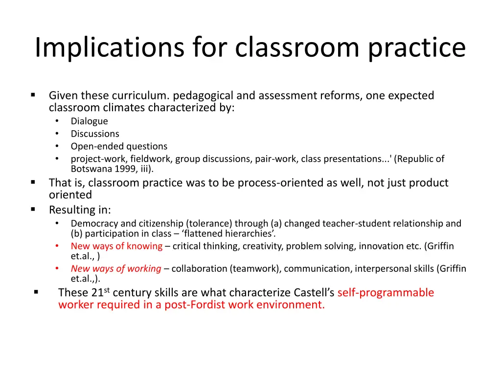 implications for classroom practice