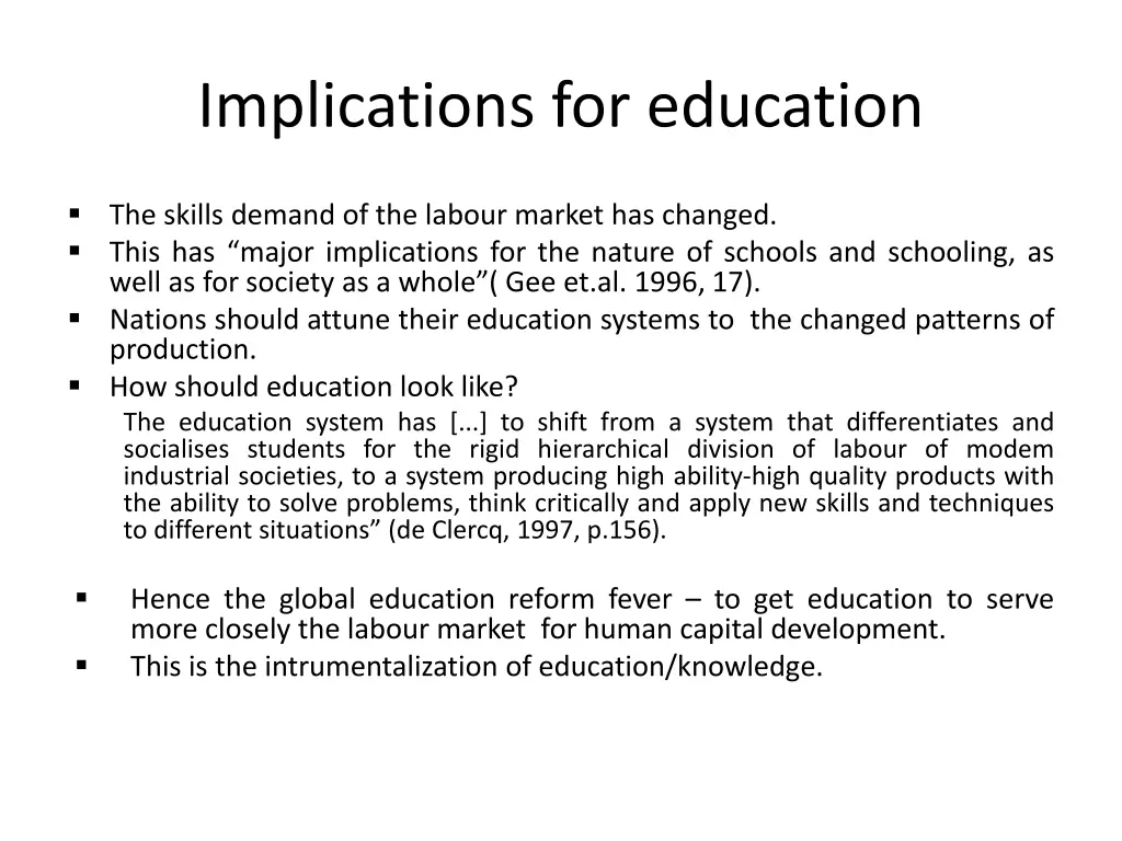 implications for education