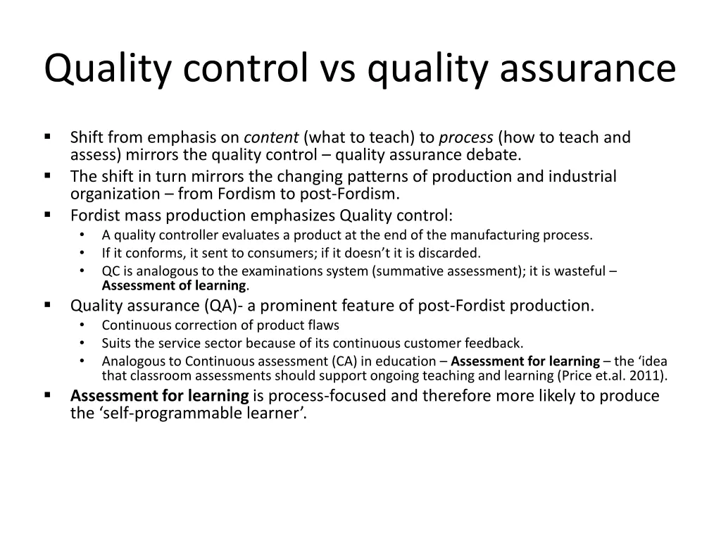 quality control vs quality assurance
