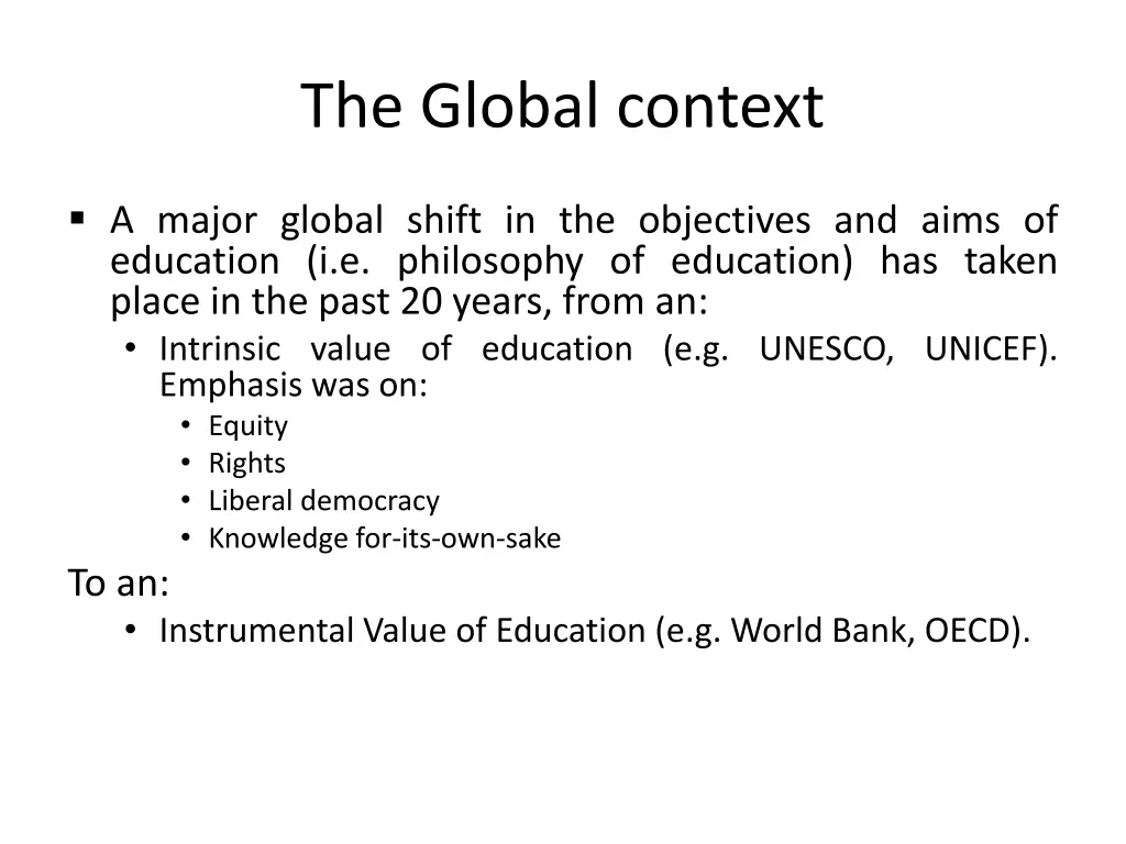 the global context