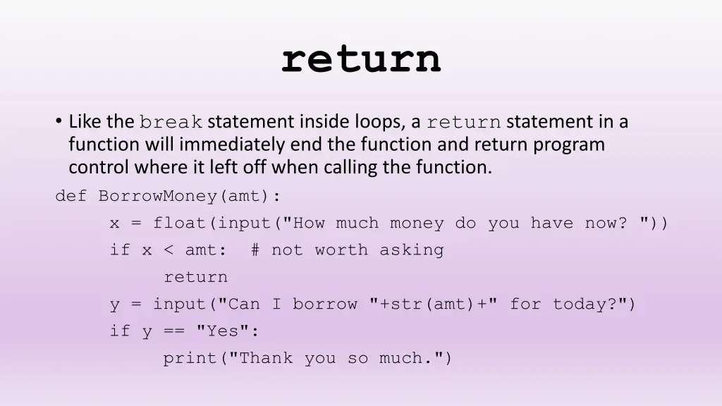return