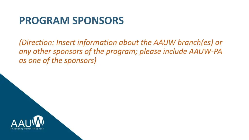 program sponsors