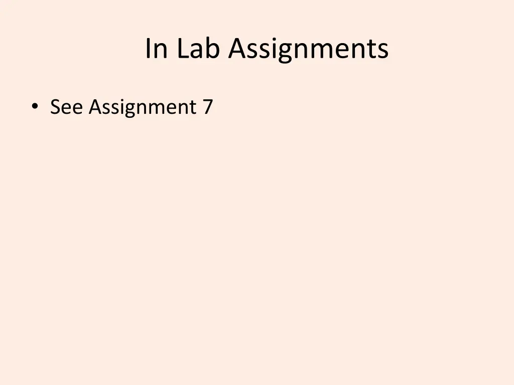 in lab assignments