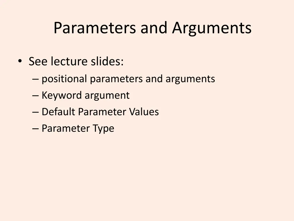 parameters and arguments 3