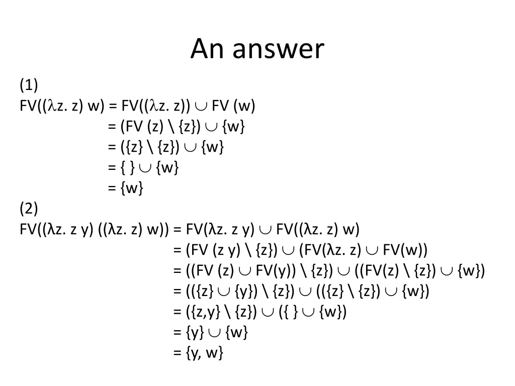 an answer