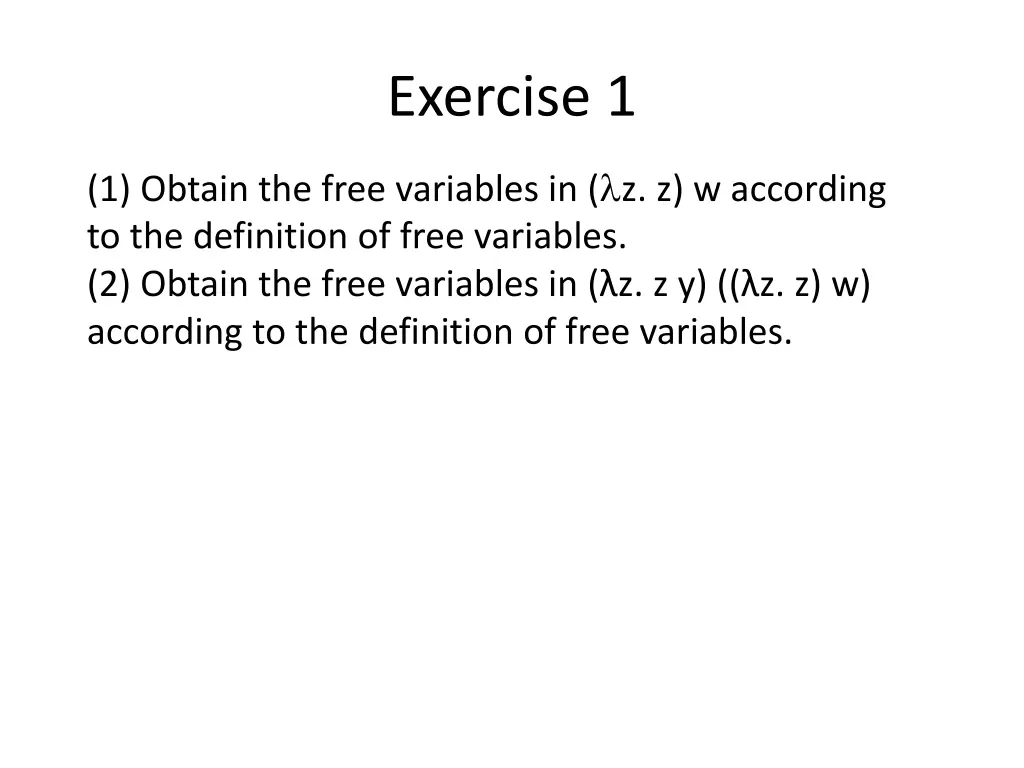 exercise 1