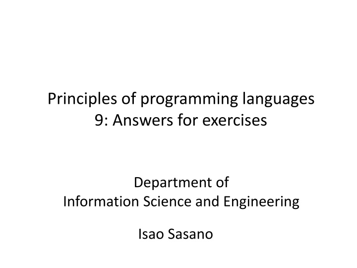 principles of programming languages 9 answers