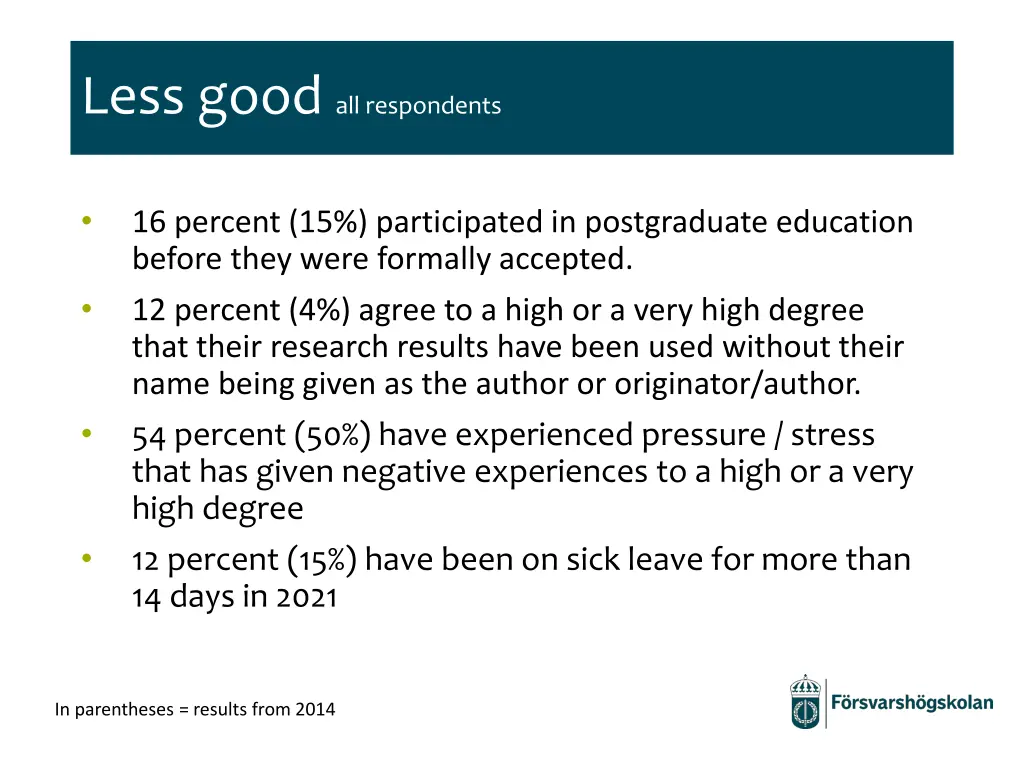 less good all respondents