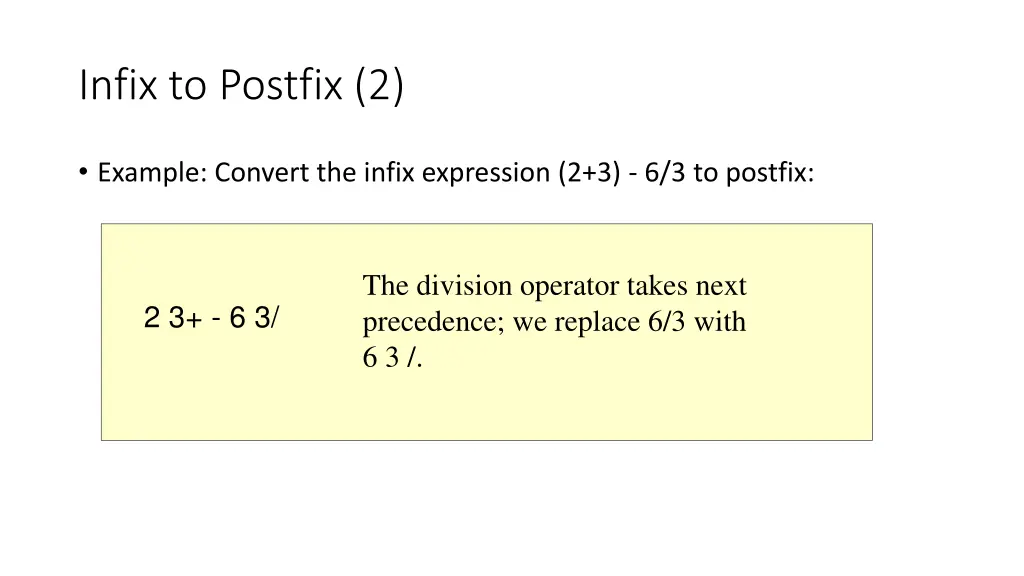 infix to postfix 2