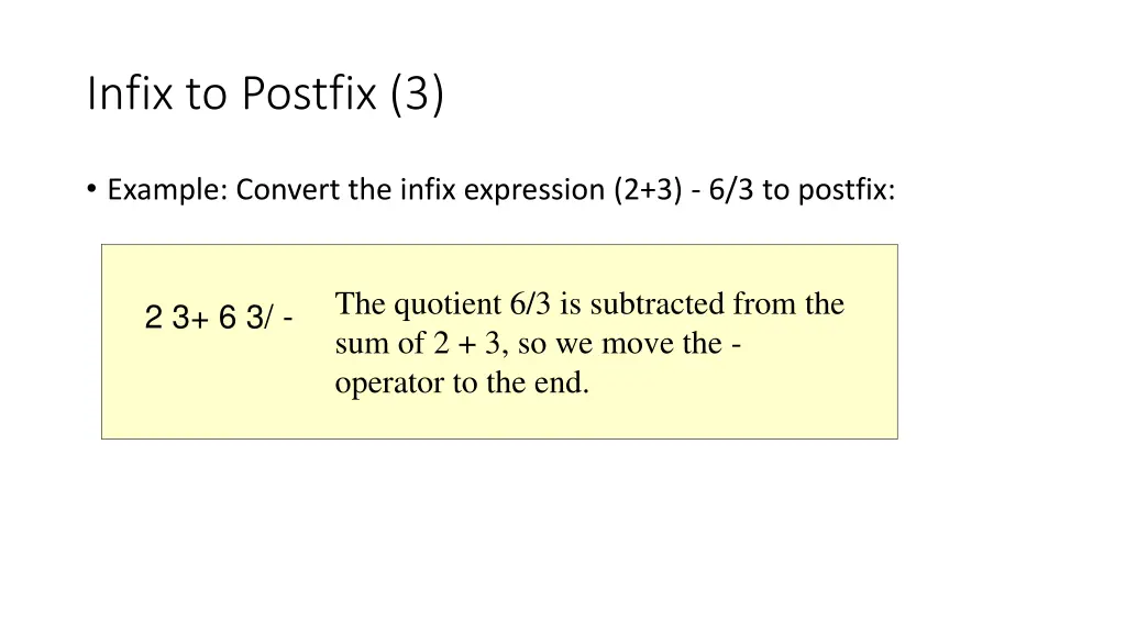 infix to postfix 3