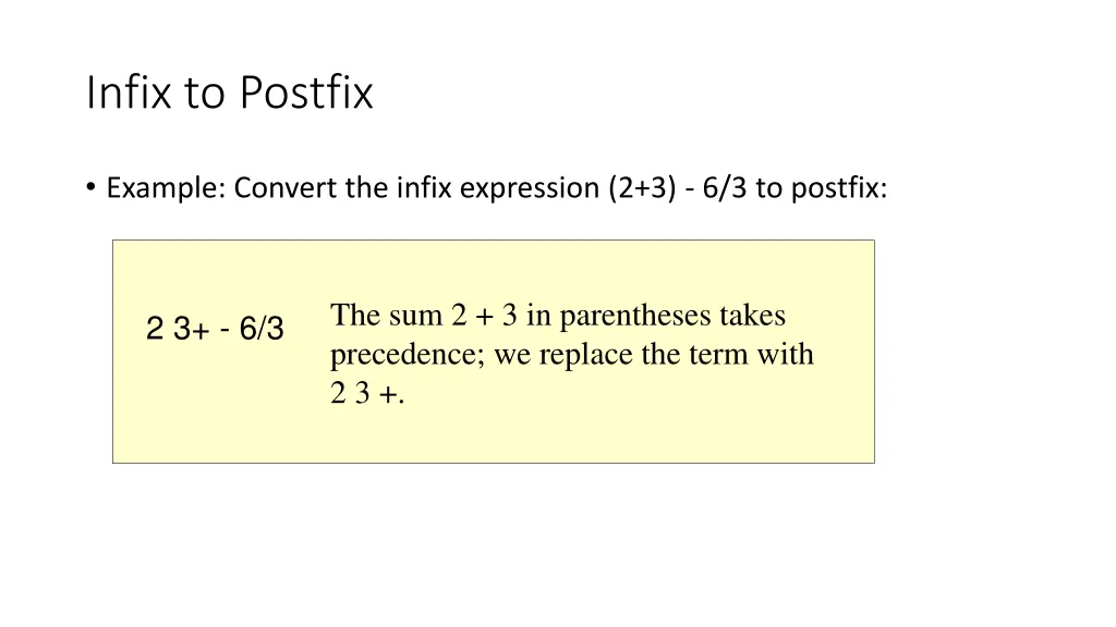 infix to postfix