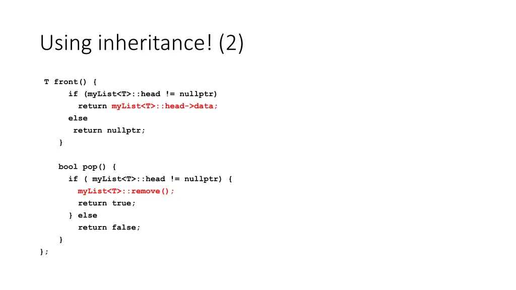 using inheritance 2