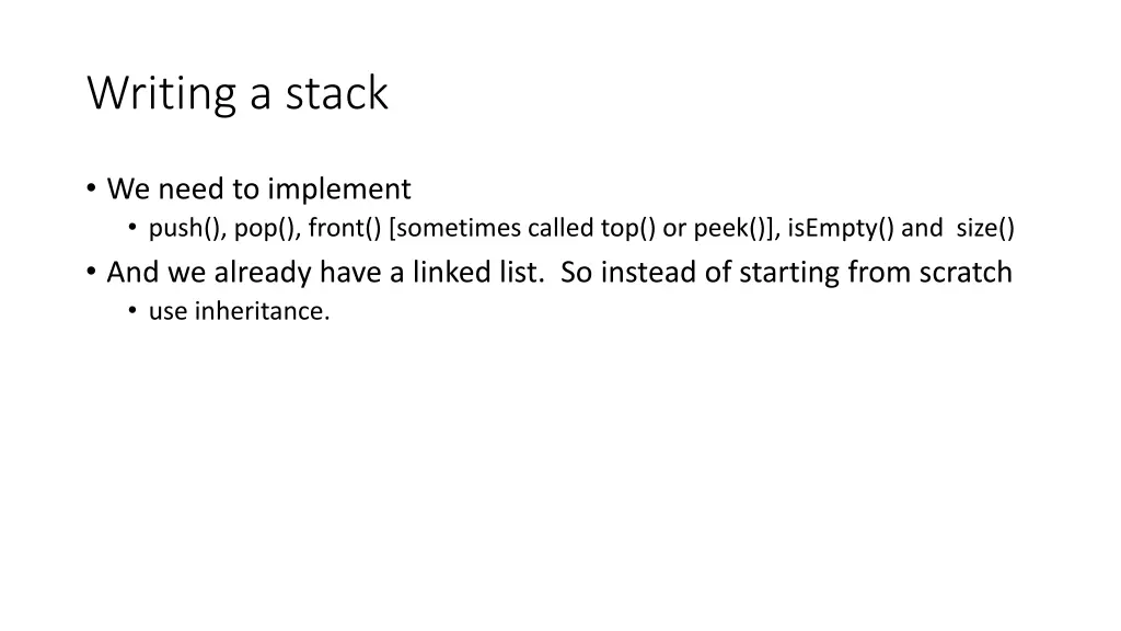writing a stack