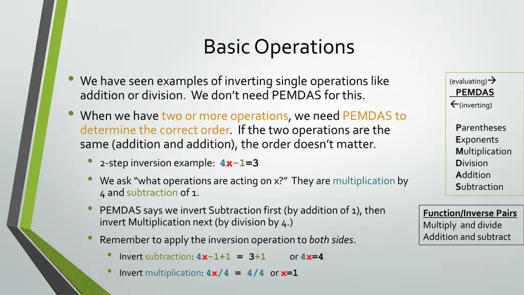basic operations