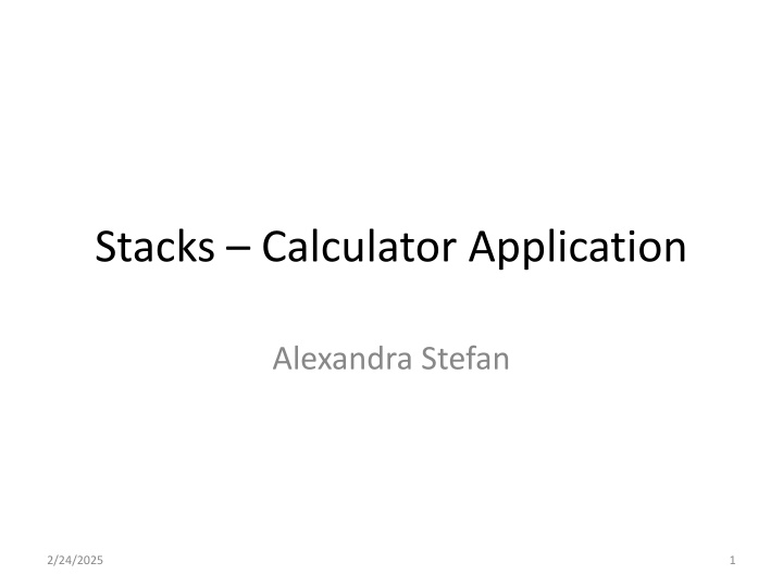 stacks calculator application