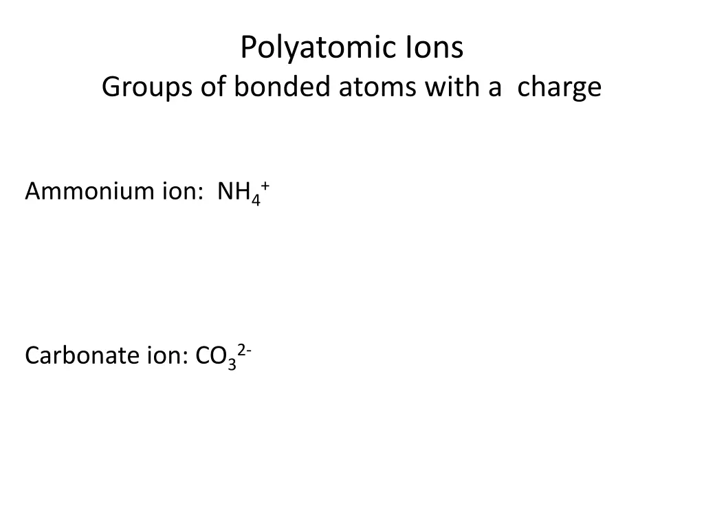 polyatomic ions