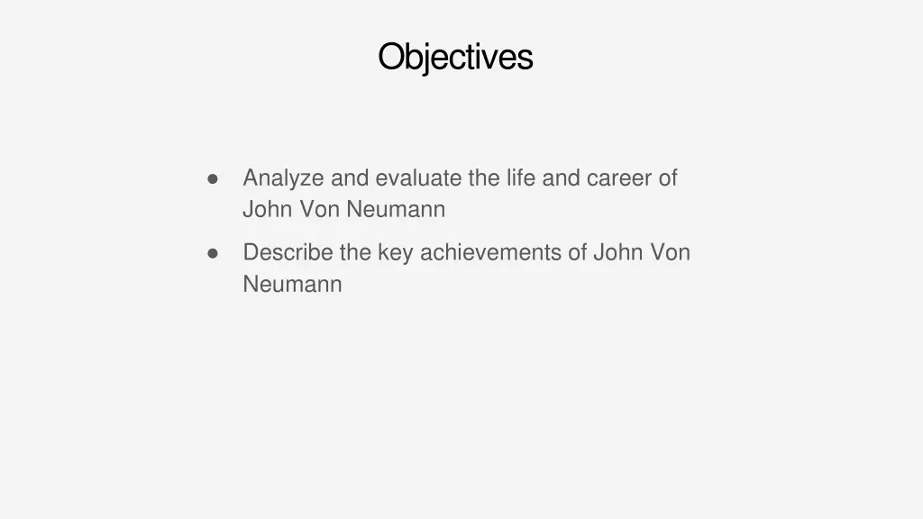 objectives