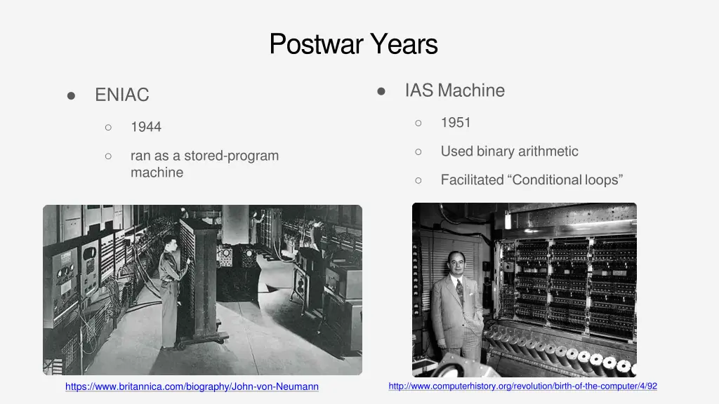 postwar years