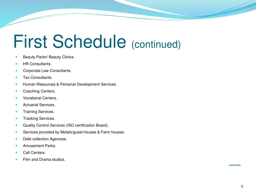 first schedule continued 3
