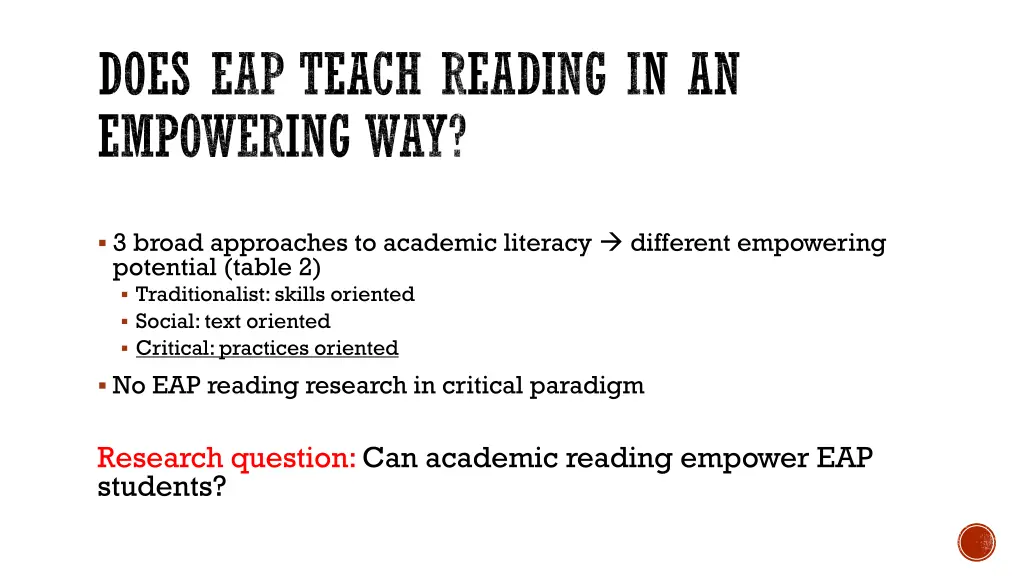 does eap teach reading in an empowering way