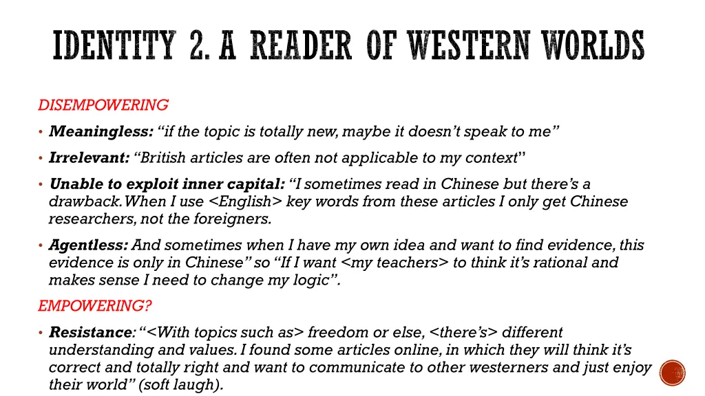 identity 2 a reader of western worlds