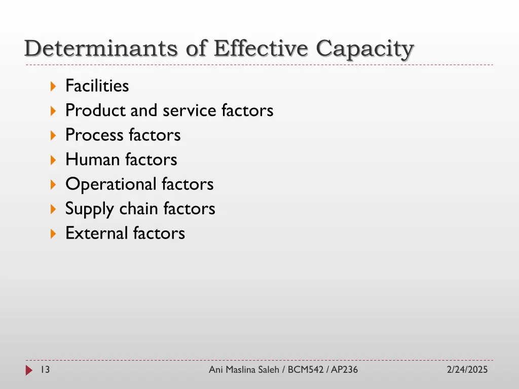 determinants of effective capacity