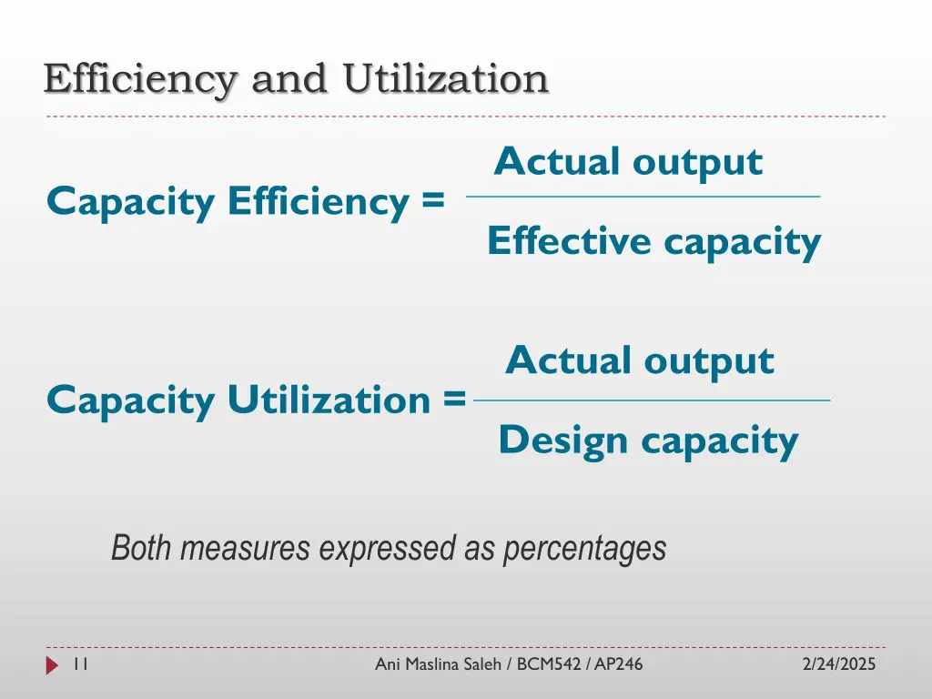 efficiency and utilization
