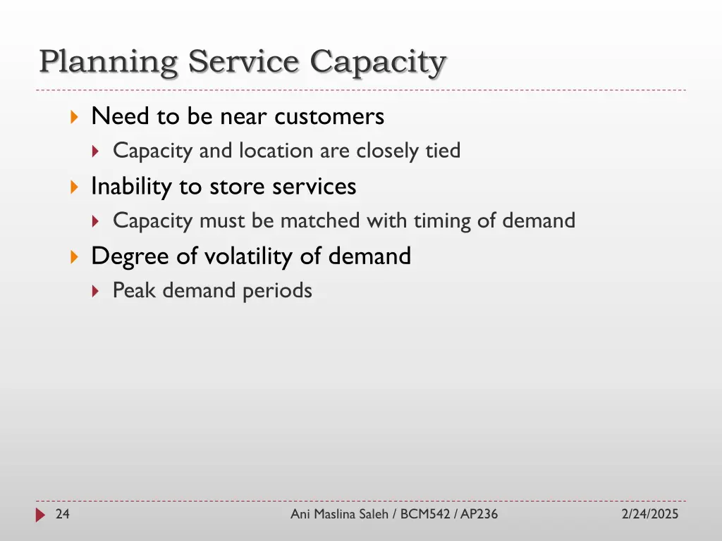 planning service capacity