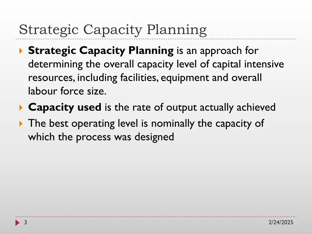 strategic capacity planning