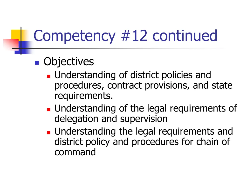 competency 12 continued
