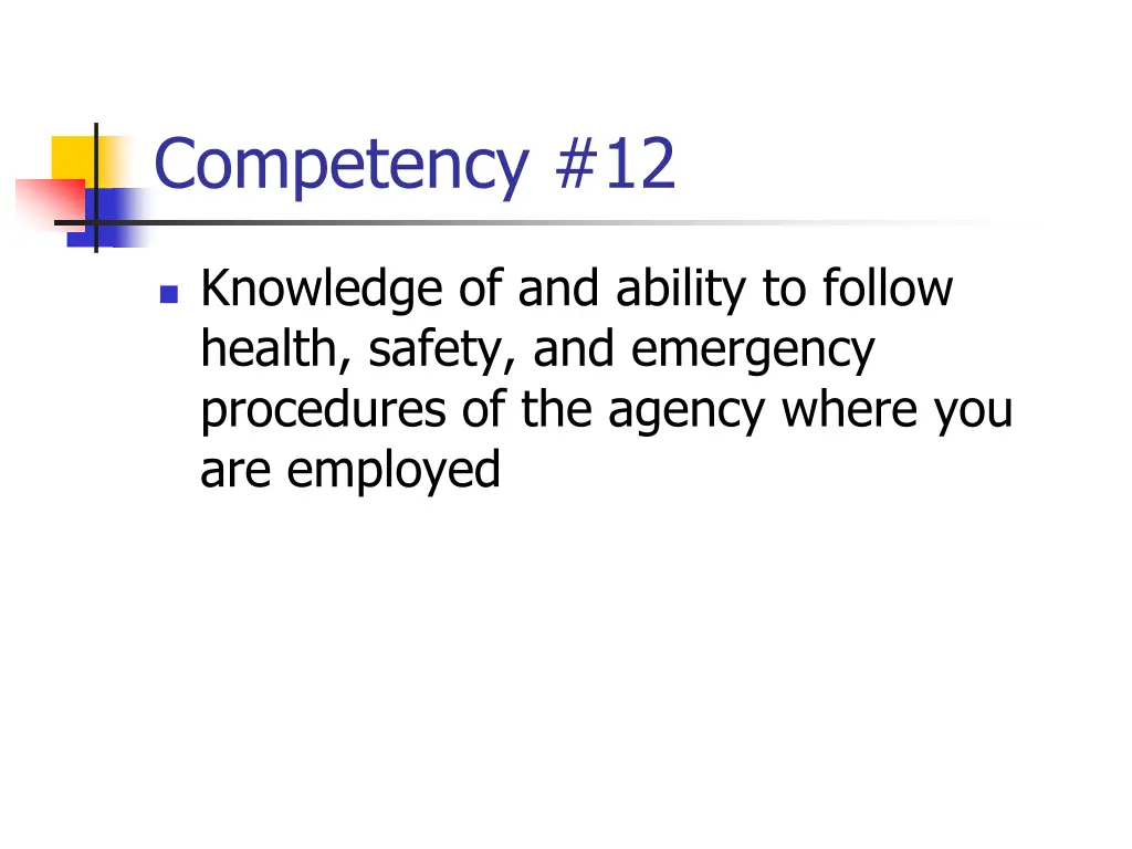competency 12