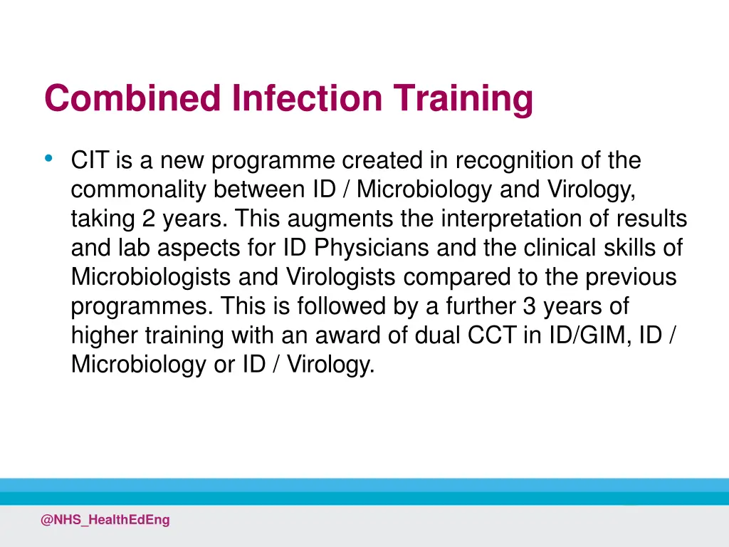 combined infection training