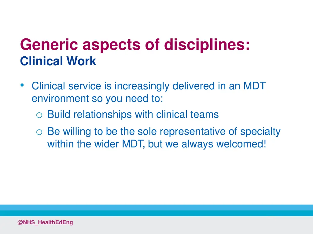 generic aspects of disciplines clinical work 1