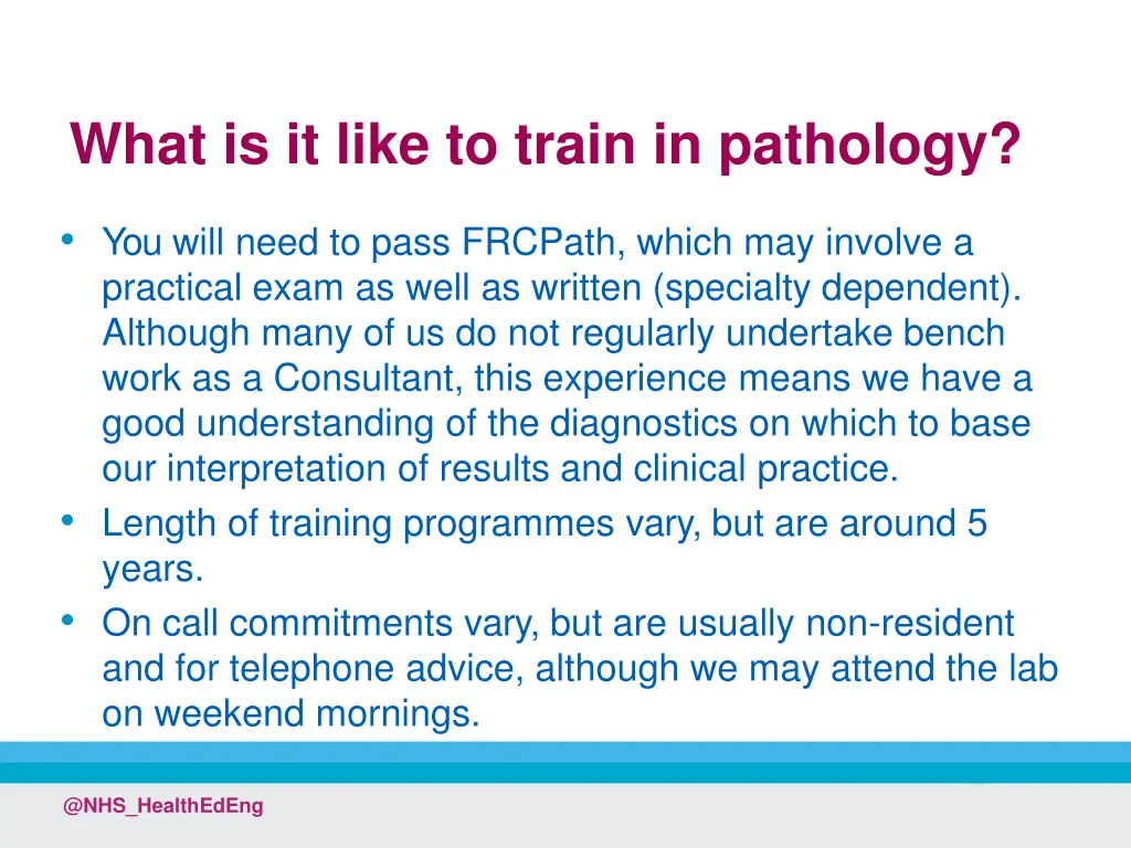 what is it like to train in pathology