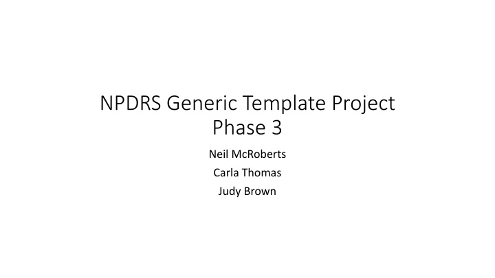 npdrs generic template project phase 3