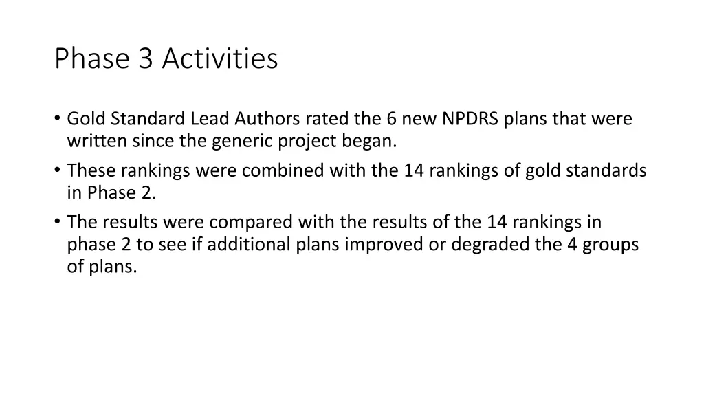 phase 3 activities