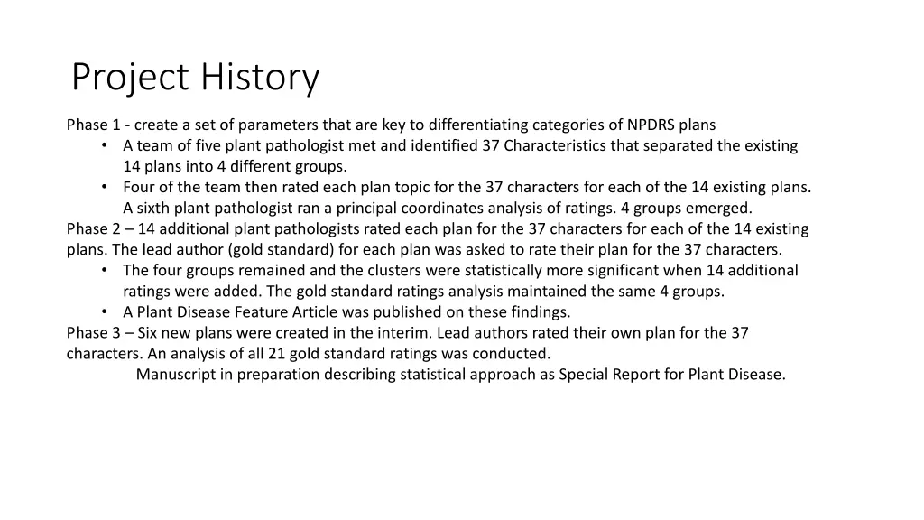 project history