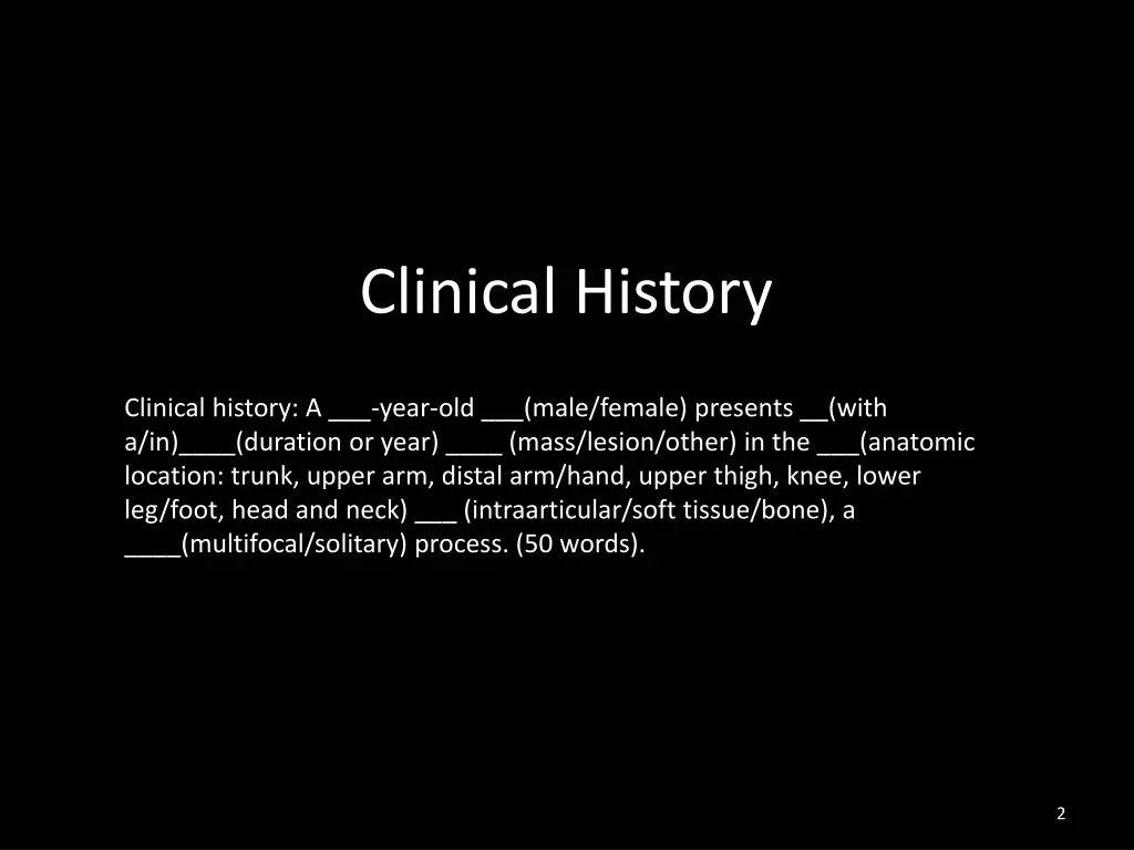clinical history