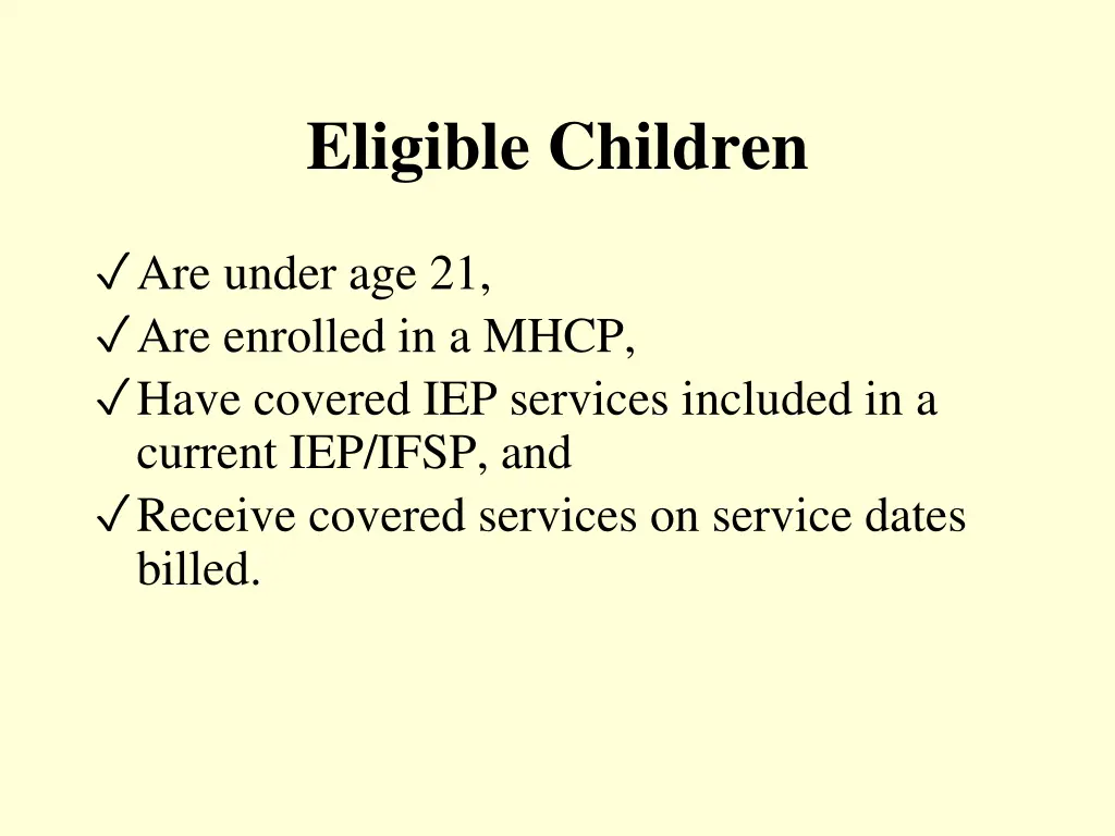eligible children