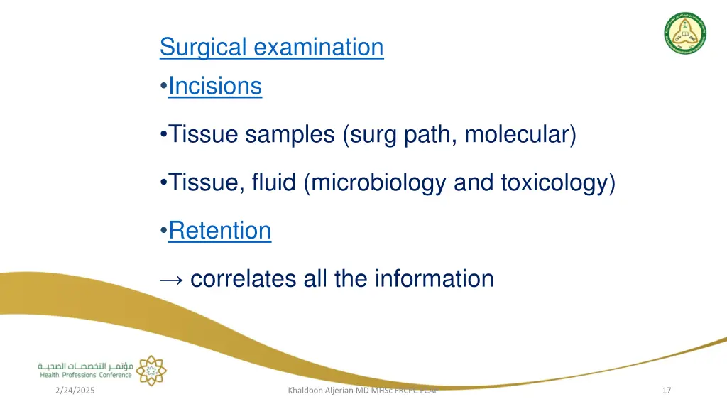 surgical examination incisions